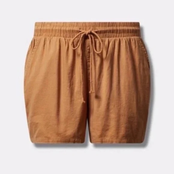 Soft Linen Look Mid Rise Shorts - Picture 4 of 6
